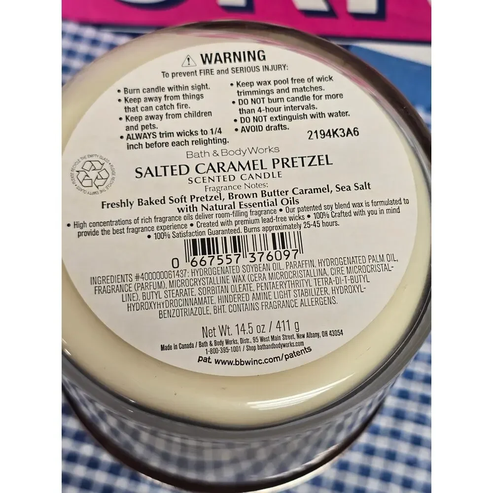 BBW Salted Caramel Pretzel Coloring Changing Jar 3 Wick Candle Home Decor